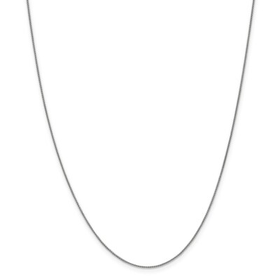 Echte 14kt Weißgold 26 Zoll 0,85 mm Spiga mit Karabinerverschluss Kette; 26 Zoll