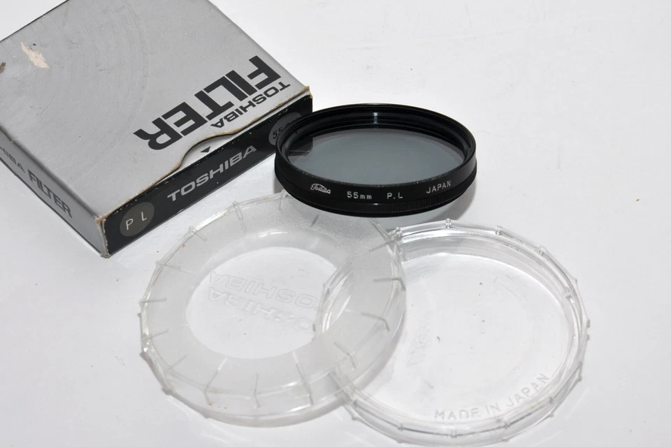 Toshiba 55 mm P.L (Polarizer) Screw-In Filter w Case/Box Japan unused pristine - Image 2 of 3