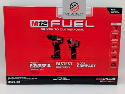 Milwaukee 3497-22 M12 FUEL Impact Driver And Hammer Drill 2-Tool Combo ...