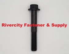 (10) M12-1.75x80 Metric Hex Flange Bolts 12mm x 80mm Screws M12x1.75 x 80 Black