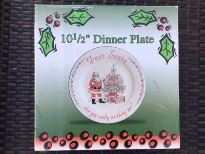 12  Cookies For Santa Christmas Dish Dear Santa Are You Really Watching Me?  NIB