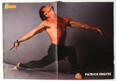 Patrick Swayze Mädchen Poster - Vintage German Magazine Poster 28,5x40cm Dirty D