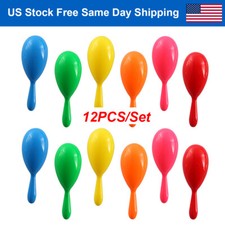12PCS Large Maracas 2.5" x 6" Kids Mexican Maracas Cinco de Mayo Fun Party Decor