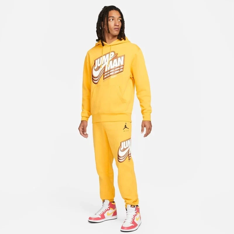 NWT Nike Air Jordan Jumpman Fleece Hoodie Jogger Set Size M Gold | eBay