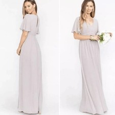 Show Me Your Mumu Emily Empire Maxi Dress Soft Beige Chiffon Size Medium