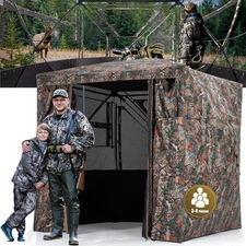 Portable 3-4 Person 270° Hunting Blind with Magnetic Door for Deer & Turkey