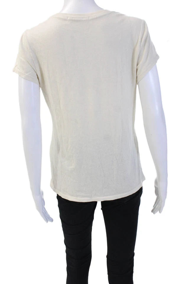 Perfect White Tee Womens Short Sleeve Scoop Neck Knit Tee Shirt White Medium - Image 3 of 4
