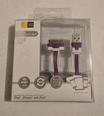 Case Logic iPhone, IPad, iPod Touch & Nano Travel Charger Cable - Purple