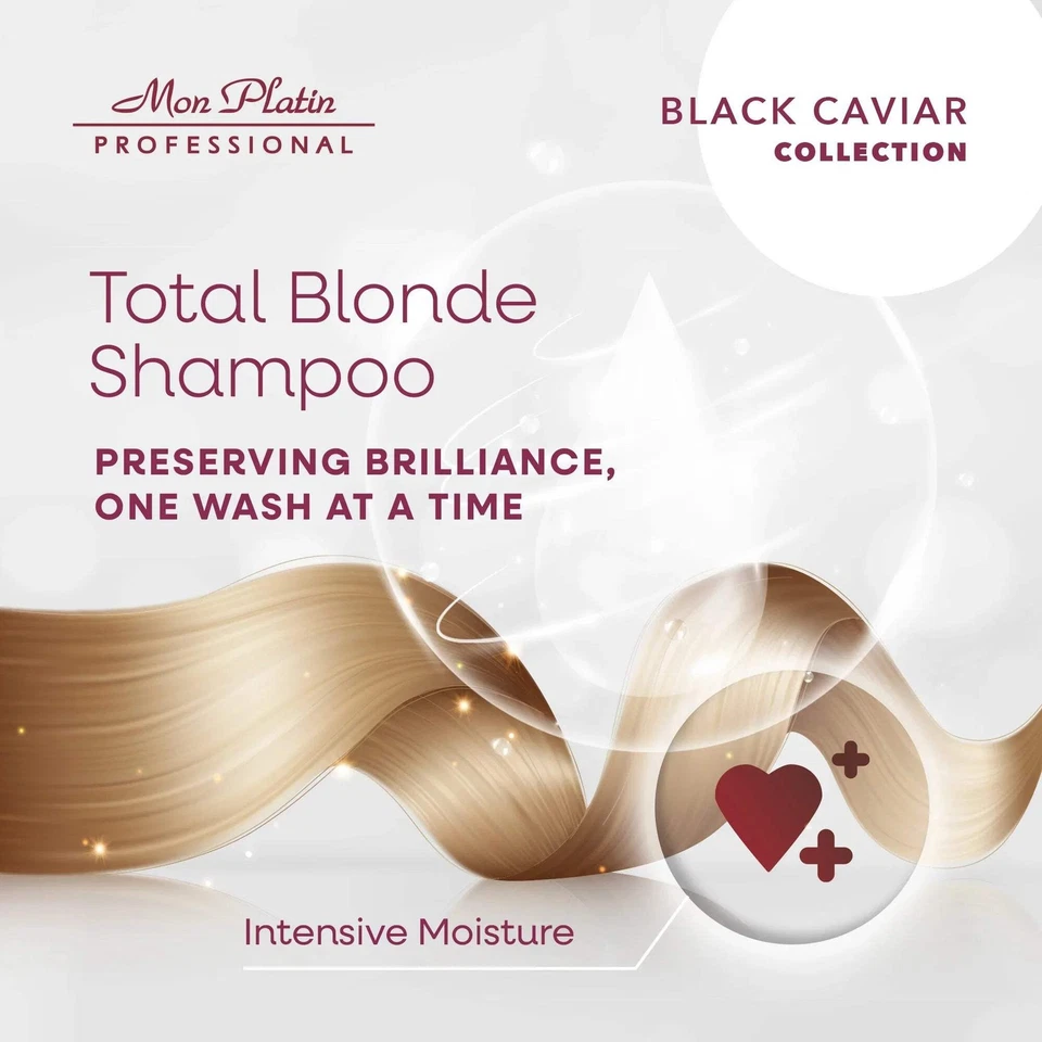 Champú para cabello rubio caviar negro Mon Platin 17 oz - hidratante y cuidado del color Foto 3 de 4