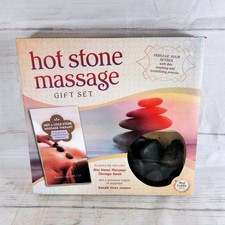 Hot Stone Massage Gift Set Basalt River Stones Includes Therapy Guide