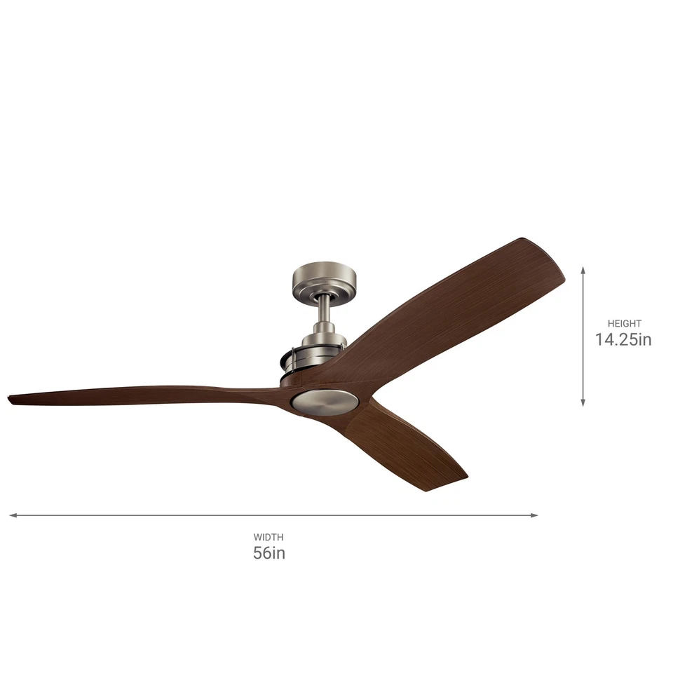 Kichler 300356 Ried 56" 3 Blade Indoor / Outdoor Ceiling Fan - Anvil Iron - Image 2 of 4