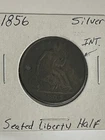 1856 Seated Liberty Silver Half Dollar Antique Circulated Philadelphia Mint Hole