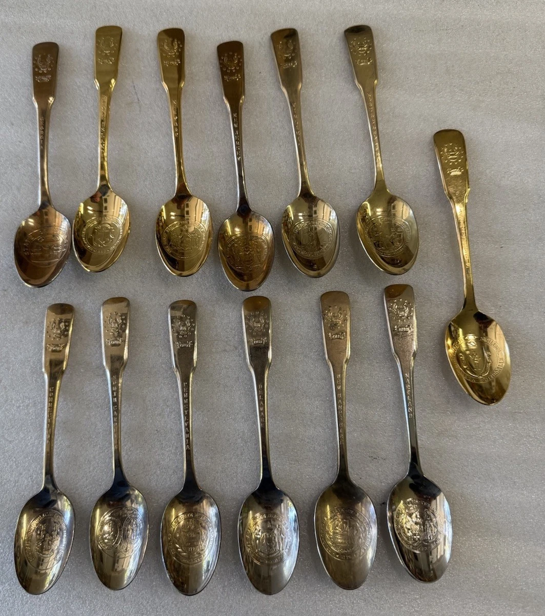 International Silver Antique US Silver-Plated Souvenir Spoons for