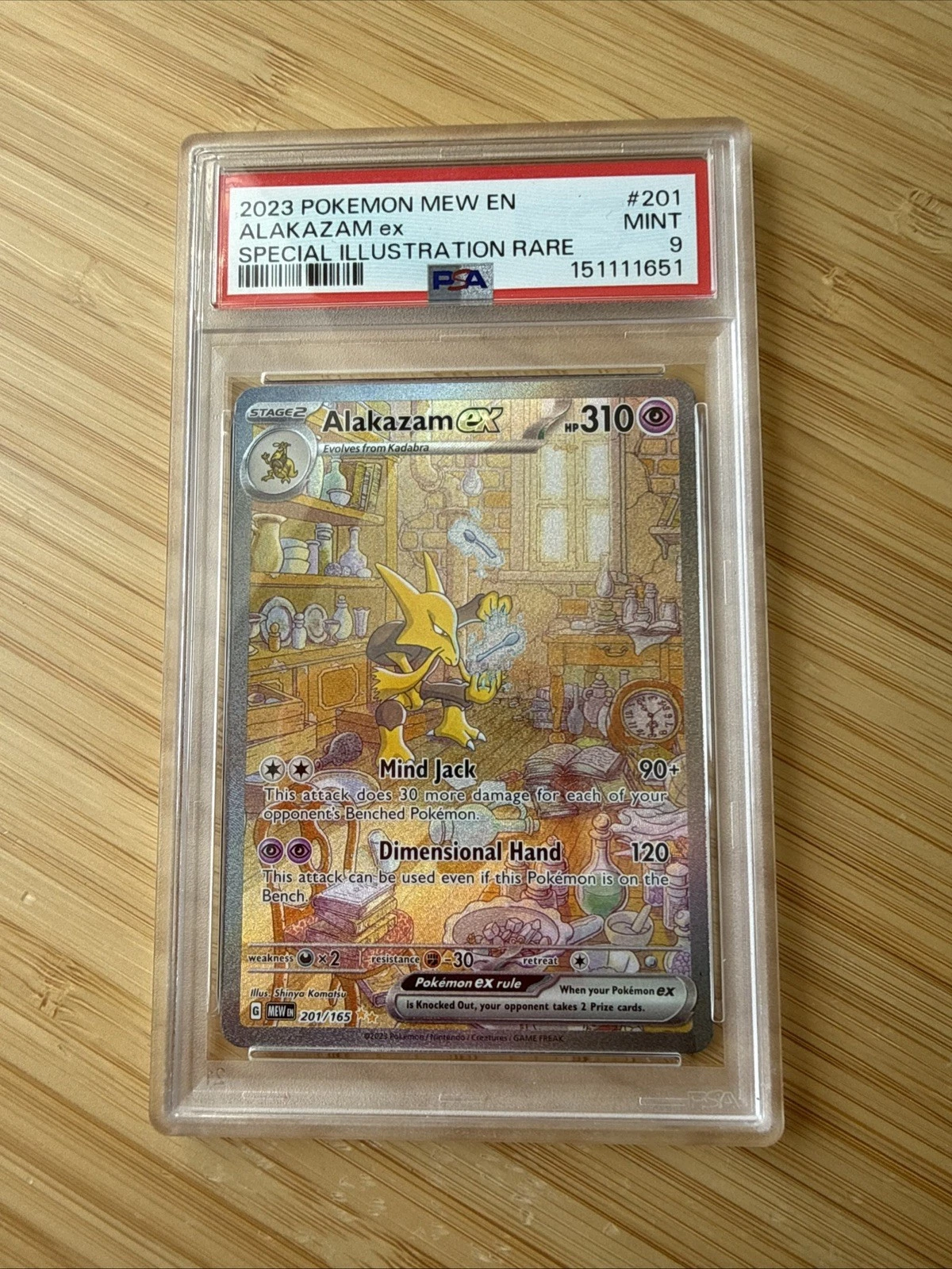 Pokémon Alakazam EX TCG Scarlet Violet-151 Holo Card 201/165 English PSA 9