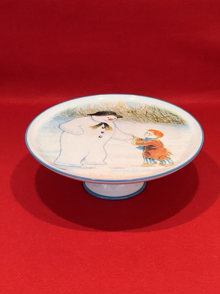 Portmeirion The Snowman Christmas Cake Dessert Stand Plate 10.5” Raymond Briggs - Image 2 of 4