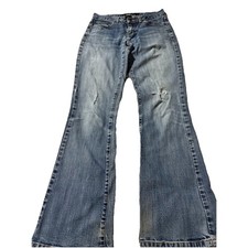 Calvin Klein Jeans Womens Size 2 Light Wash Distressed Bootcut Denim Pants