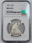 1876 50c Seated Liberty Half Dollar NGC MS62 PL CAC Pop 1 in PL! PROOFLIKE *M262