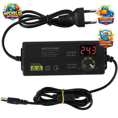 Netzteil Adapter 60W 1,5A 3-36V Verstellbar AC to DC mit LED Spannungsanzeige