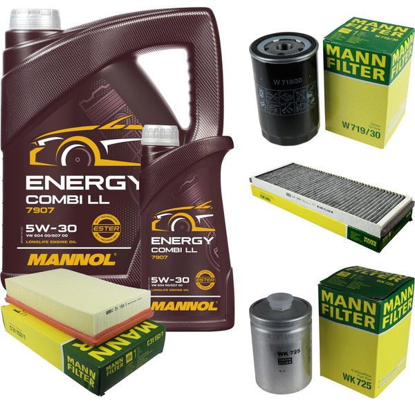 Mann Inspektionspaket 6L Mannol Energy 5W-30 FüR Audi 80 Avant RS2 Quattro 2.6-image