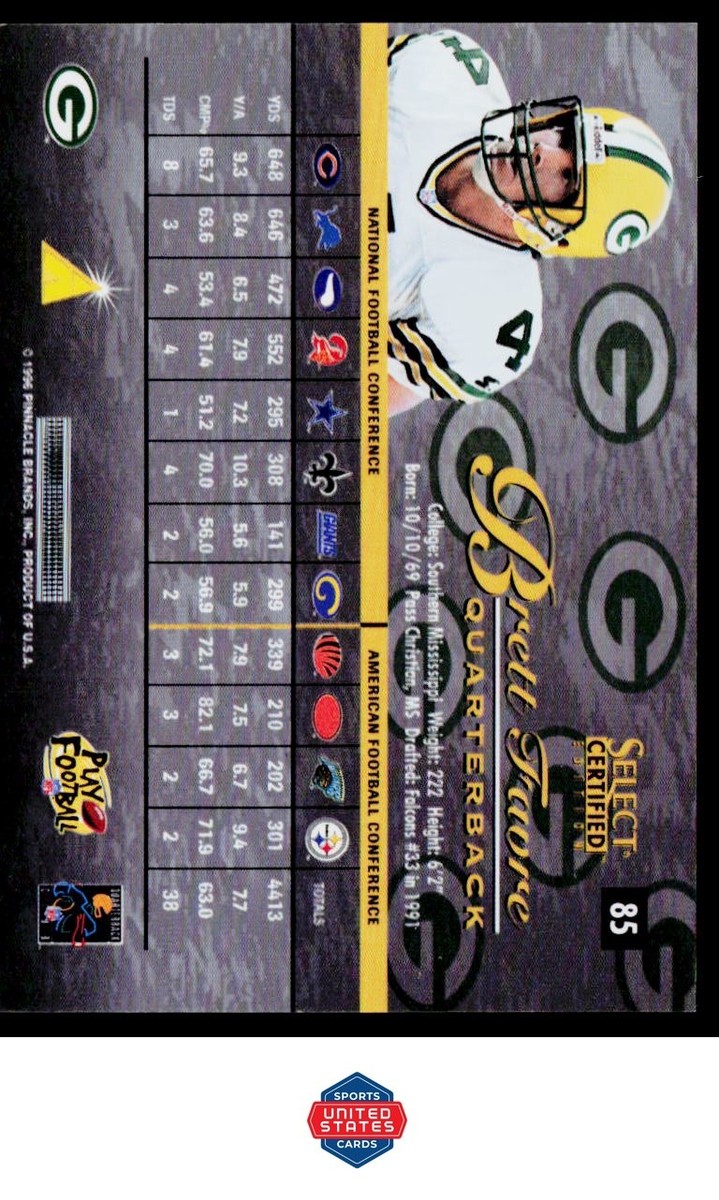1996 Select Certified #85 Brett Favre | eBay
