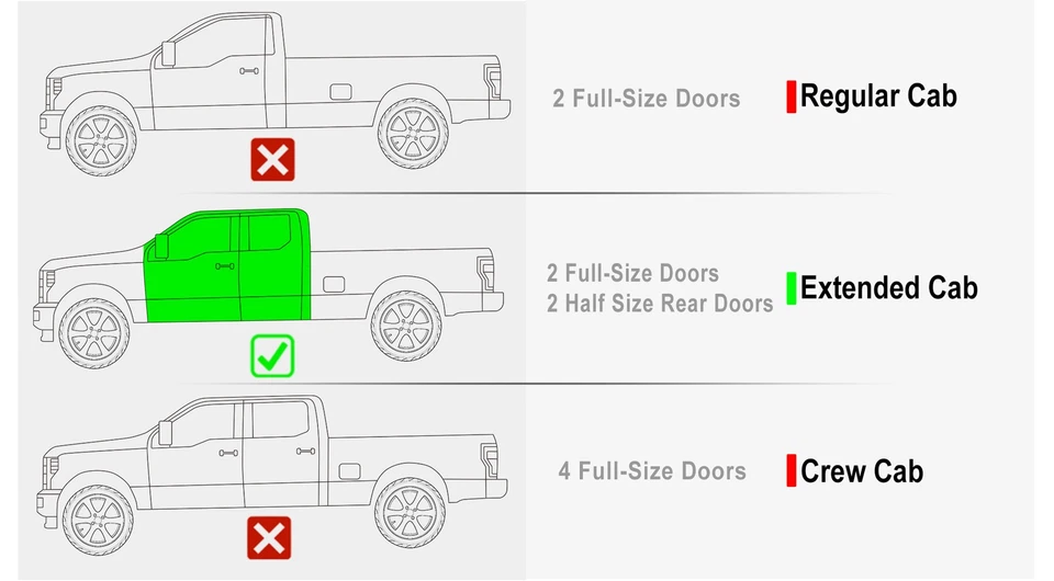 Barras Nerf de peldaño lateral negro APS para Ford F150 Super Cab 15-24 y 17-24 F250 Foto 2 de 4