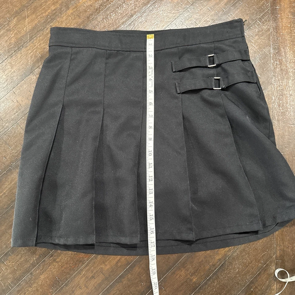 Французский тост черный плиссированные униформы юбка шорты девочек размер 14 1/2 плюс стороны молнии - Изображение 4 из 4