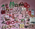70 pc Vintage Christmas Costume JEWELRY LOT Brooches, Earrings Necklace ANGELS +