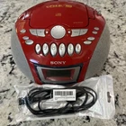 Vintage Sony CFD-E75 Portable CD Cassette AM/FM Radio Boombox TESTED No Remote