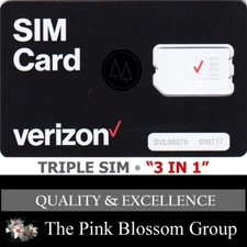 VERIZON Triple SIM CARD "3 in 1" NANO 4FF • CDMA 4G LTE • Genuine VZW NEW 