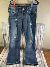 Vigoss Jeans Womens 11/12 The Chelsea Slim Bootcut 33 Distressed