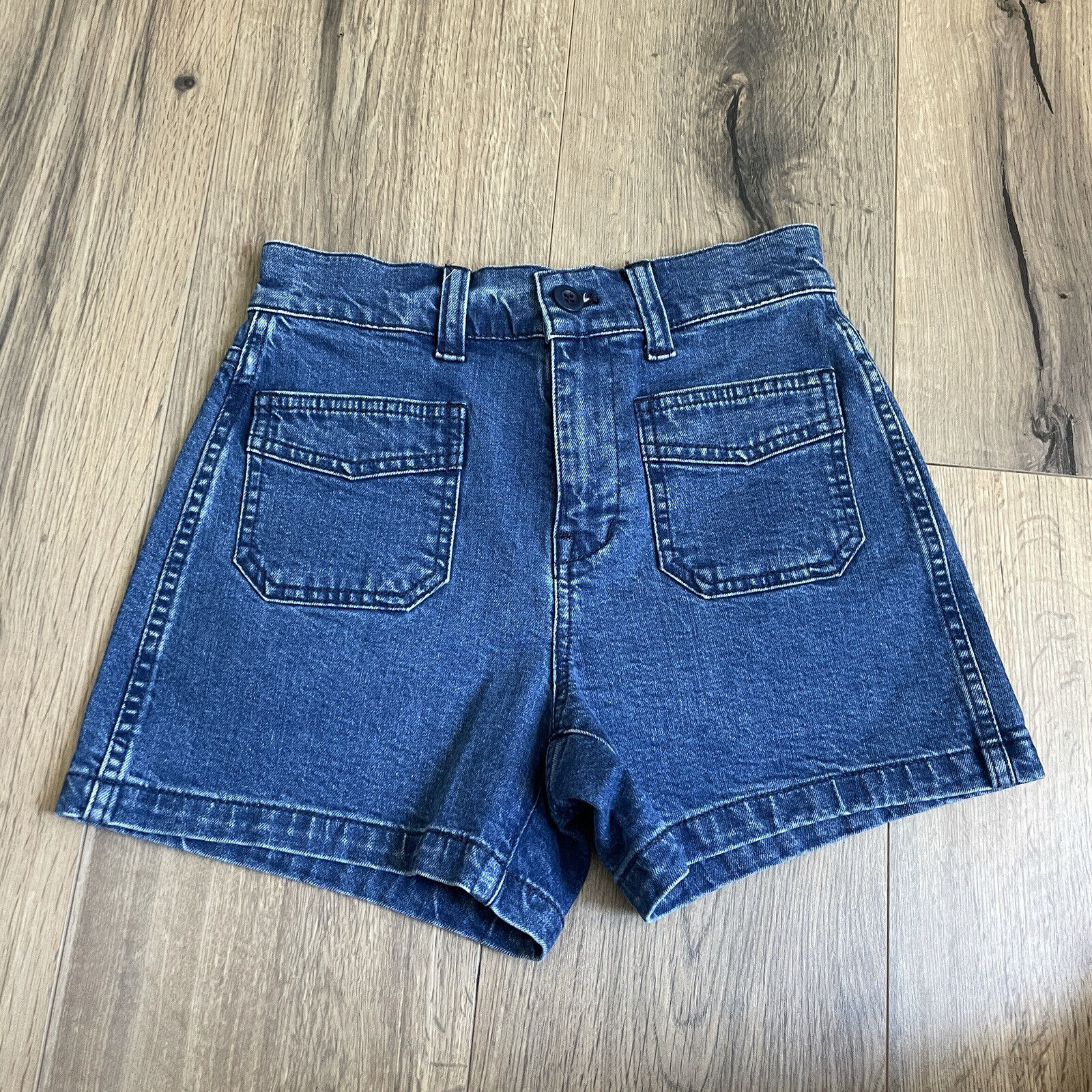 Animer and price revision NEW Madewell Size Popular popular 23 High Rise Stretch Patch Shorts Denim Pocket