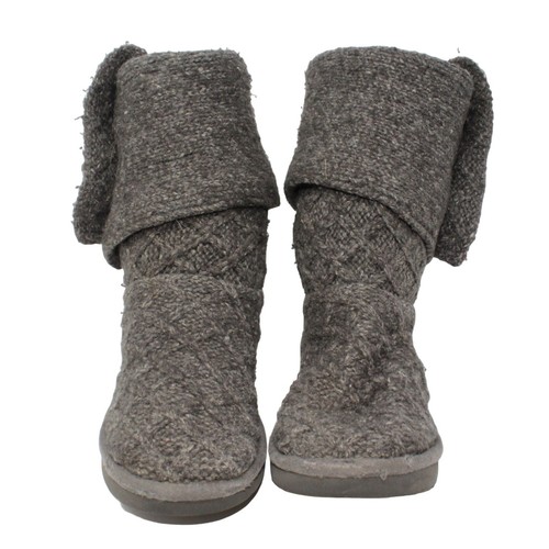 UGG Womens Size 6M Classic Lattice Cardy Pure Knit Boot Tall Charcoal Gray - Picture 3 of 11