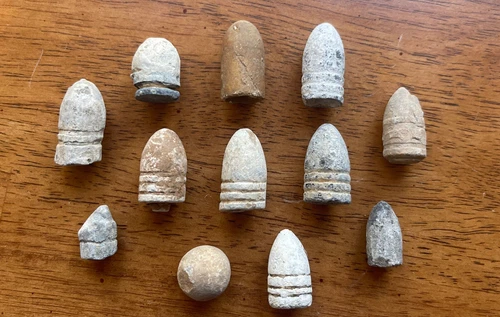 Civil War Bullet Collection 12 Pieces from North and South - Richmond, Va