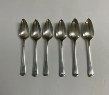 Vintage LEPPINGTON 6 Serrated Spoons Silverplated England Grapefruit EPNS A