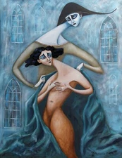 Painting original Oil canvas contemporary modern Art by Pronкin2021 GOTHPATR3