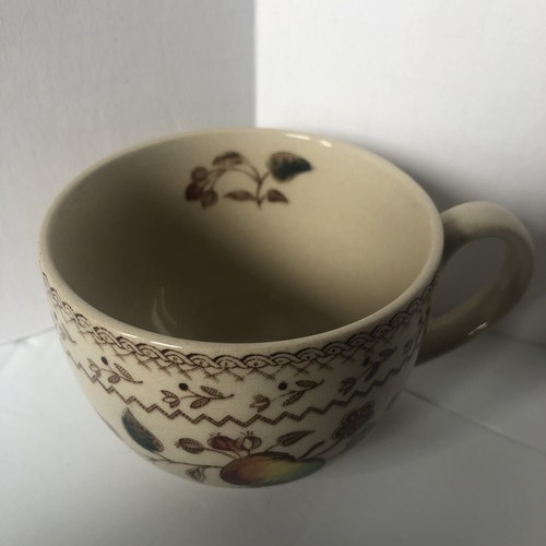 Johnson Brothers Fruit Sampler Coffee Tea Cups Old Granite Brown England Set 2 - Picture 3 of 16