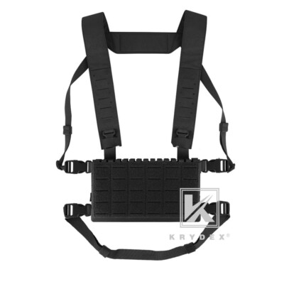 KRYDEX MK5 Micro Fight Chest Rig Placard Laser-cut MOLLE H-Harness Fat Strap BK
