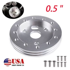 Car Steering Wheel Base Connector Conversion Gasket 0.5" 6-Hole to 3-Hole Silver