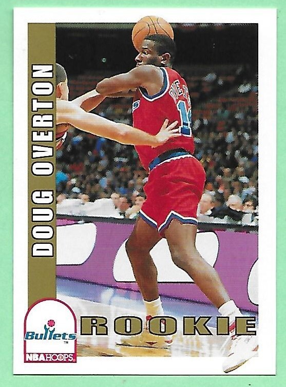 1992-93 NBA Hoops Basketball Doug Overton RC #479 Bullets👍