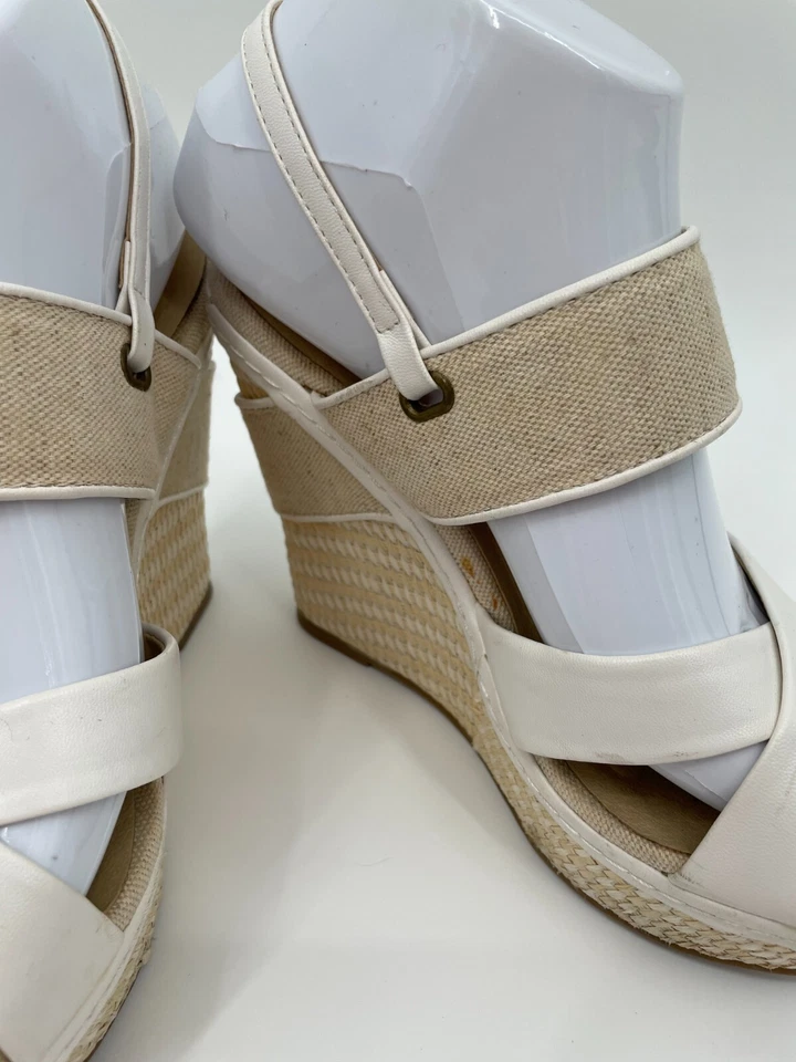 Sandalias de cuña chinas Laundry Z Favorite para mujer talla 7,5 beige lino Foto 3 de 4