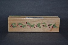 Rubber stamp - holly border -All Night Media- combined shipping