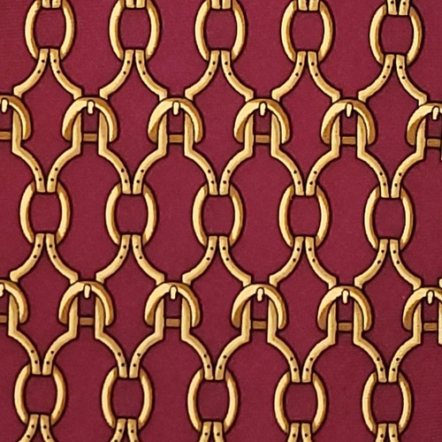 Vtg Brooks Brothers Makers Silk Neck Tie Burgundy Gold Horse Bit USA NEW 3.5X56 - Picture 2 of 7