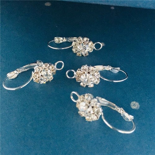 20pcs Two Colors Wintersweet Rhinestone 20mmx10mm French Earring Hooks Findings - Picture 5 of 7