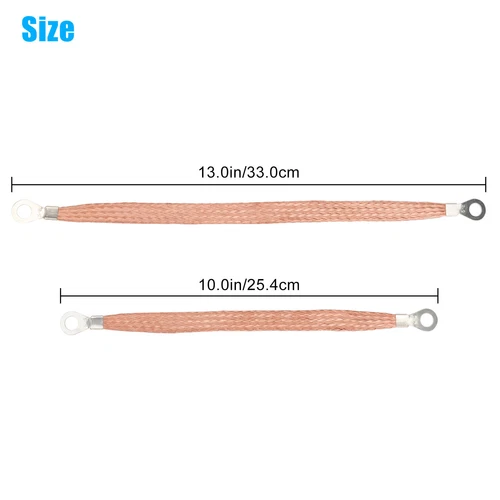 Universal Flat Braided Copper Ground Strap Professional Vehicle Grounding Cable - Picture 9 of 17