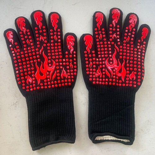 1 Pair Extreme Heat Resistant Mitts Cooking BBQ Grilling Oven Gloves 1472°F - Picture 5 of 11