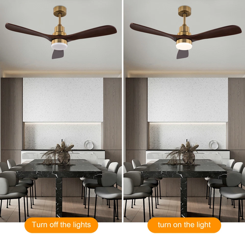 48 Inch 3 Colors LED Ceiling Fan Light w/ Remote Control Fan Light Timer 40W - Image 4 of 4