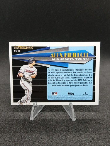 Alex Kirilloff 2021 Topps Black Gold BG-22 RC - Foto 2 di 6