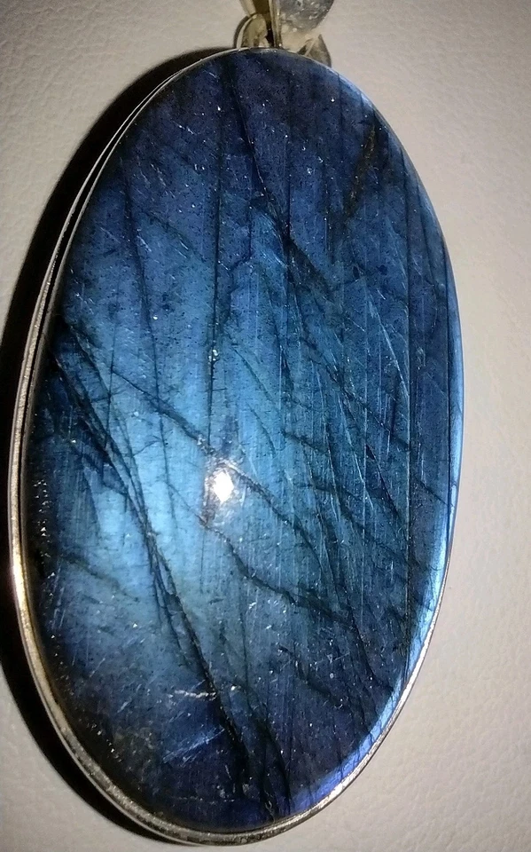 Colgante Piedra Labradorita Azul Natural Plata de Ley 925 38,2 mm Ancho 22,3 mm Foto 4 de 4