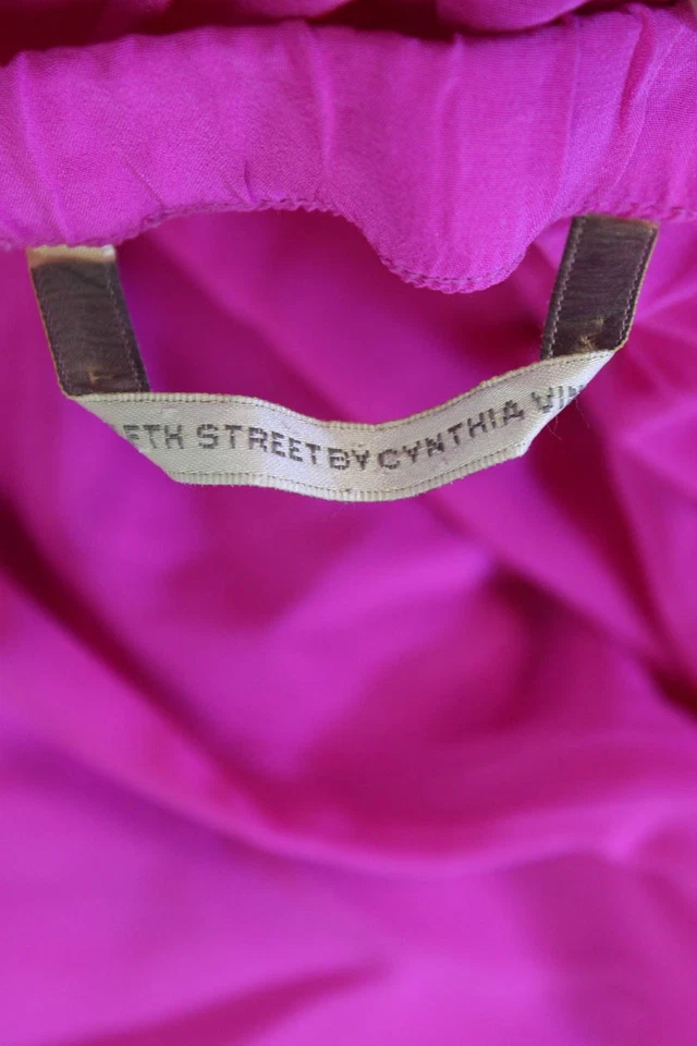 Twelfth Street by Cynthia Vincent Women Maxi Sundress Pink Silk Size M - Image 4 of 4