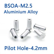 BSOA-M2.5*3mm-30mm Blind Rivet Nuts Kit Threaded Nuts Aluminium Pilot Hole 4.2mm